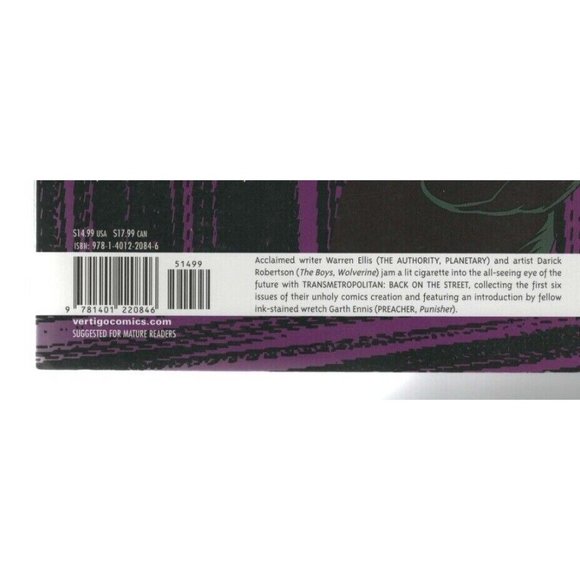 2009 Transmetropolitan Vol 1 Back On The Streets Vertico Trade Paperback Book - Picture 10 of 10